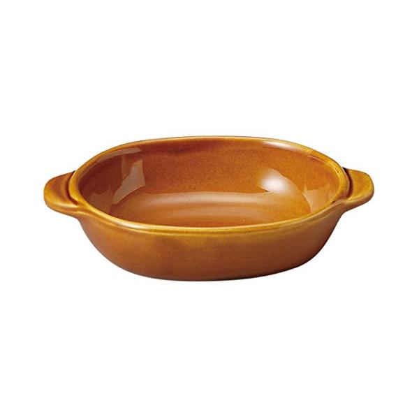 萬古焼 オーブン対応 プチ グラタン皿 アメ 直径約16.5cm 小さめ 食器 陶器 電子レンジ可 日本製 15128