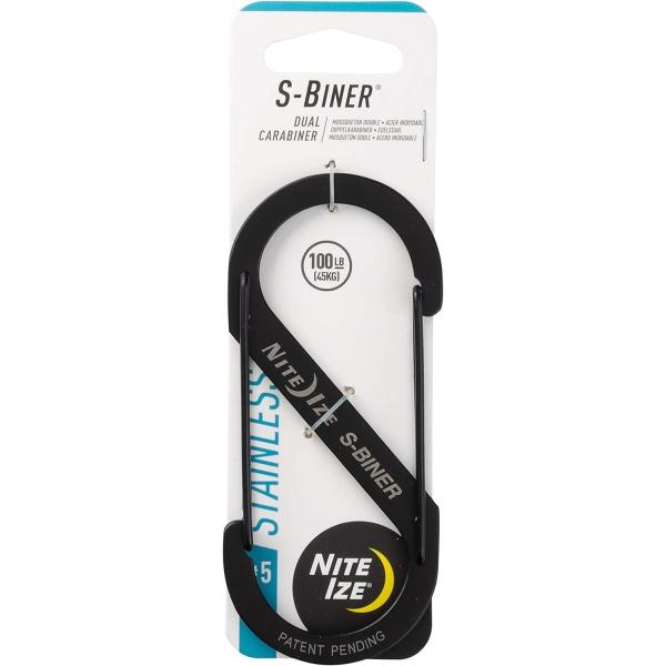 ナイトアイズ(NITEIZE) エスビナー ステンレス カラビナ #5 ブラック SB5-03-01 (日本正規品) ・S字型のステンレス・アクセサリーカラビナ。2箇所のフックで、取り付け&amp;取り外しを別々に行うことができるとても便利...