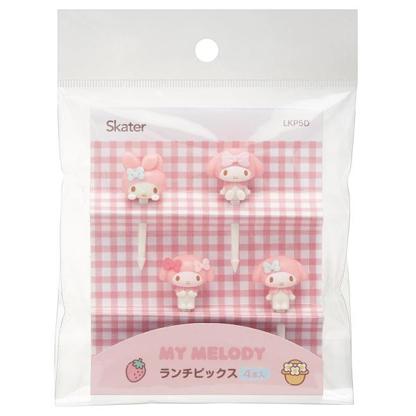 スケーター(Skater) ランチピックス 立体 マイメロディ サンリオ 4本入り LKP5D ・サイズ：2.7cm（串部分）・原産国：中国・材質：ピックス：ABS樹脂(耐熱温度80度)