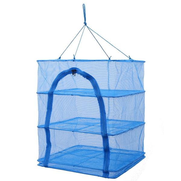 尾上製作所(ONOE) 干しかご45 ON-5804 [洗った食器や野菜の乾燥 アウトドアからドライフーズ作りまで 取り出し口はU字で出し入れし易い 45cm-3段 キャンプ] ・45センチの3段。・サイズ:使用時/約450×450×600...