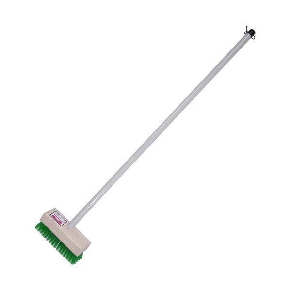 【定番商品】 オークランド デッキブラシ ・サイズ:18×111×10cm・セット内容:本体×1・原産国:中国・材質:柄/竹(塩ビ被膜) 頭/PVC・重量:565g