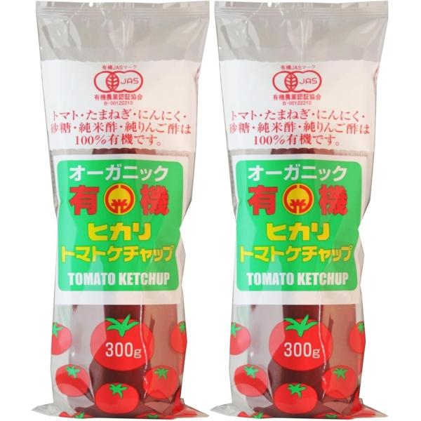 Hikarishokuhin 光食品 ムソー ヒカリ 有機トマトケチャップ・チューブ 300g x2個セット ・海外産と国内産の有機トマトを使用し、自然の甘みを生かした有機ケチャップです。保存料、着色料、調味料（アミノ酸等）は不使用。