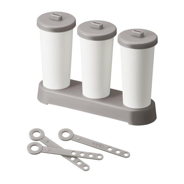 ライクイット(like-it) 製氷皿 自宅で簡単にアイスキャンディーがつくれる製氷器 アイススタンド 氷柱 グレー 日本製 再利用可能 STK-05 あたり棒付き ・本体サイズ：約幅16×奥行5×高さ13cm・生産国：日本・素材：本体/熱...