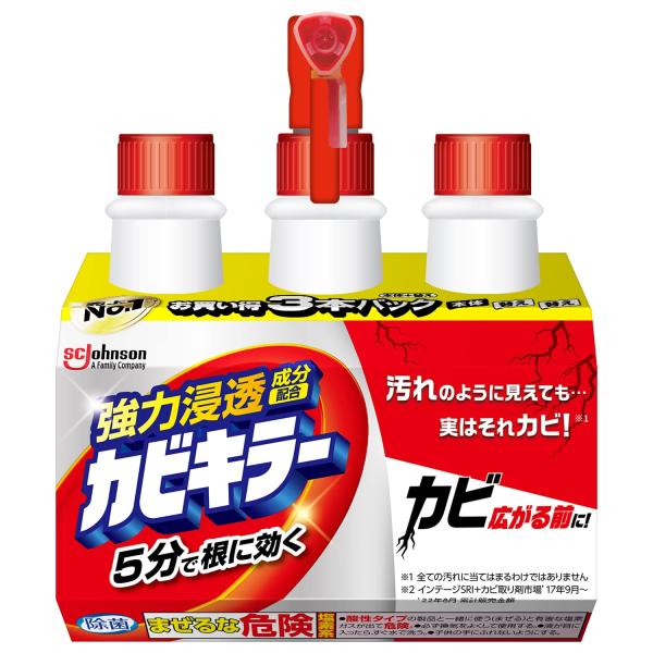 カビキラー カビ取り 3本パック 本体 400g+付け替え用 400g×2本 洗浄剤 お風呂 掃除 詰め替え 除菌 スプレー 浴槽