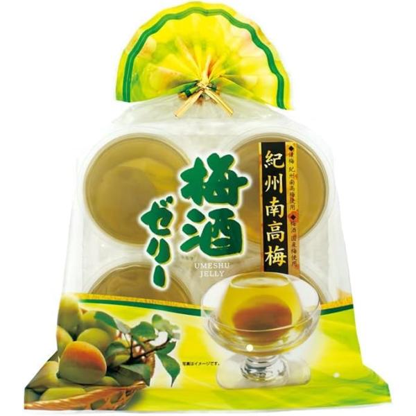金澤兼六製菓 巾着紀州南高梅梅酒ゼリー 4個(460g)×4袋