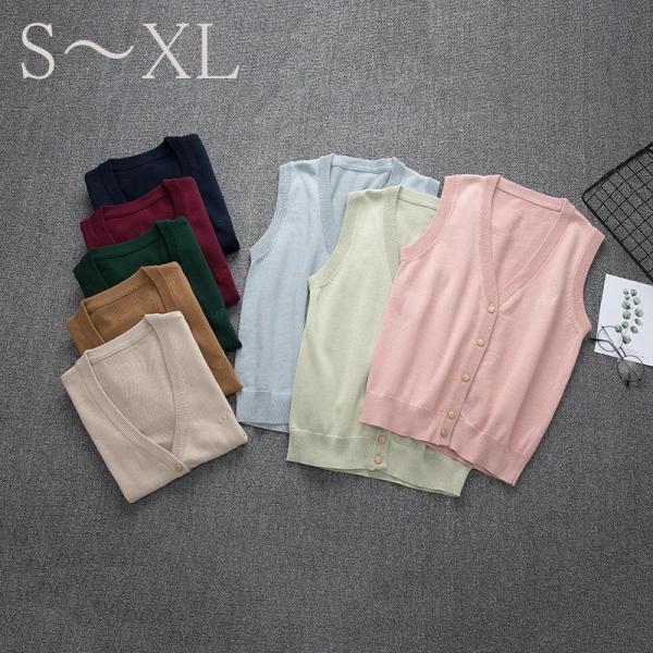 ニットベスト　大きいサイズ　Ｓ?５ＸＬ 卒業式 スクール セーター入学式 Vネック レディース深Vネック入学式 セーター