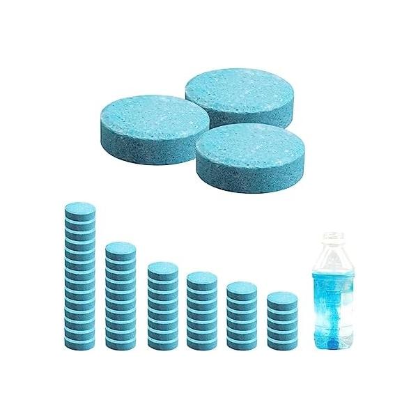 QUICTO 50 Pieces Car Windshield Washer Fluid Concentrated Clean  Tablets，Easy to use, Windshield Wiper Fluid Solid Effervescent Tablet,Glass  Solid