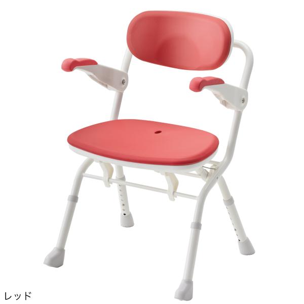 【廃番予定】安寿 楽らく開閉シャワーベンチS 536-080レッド 536-081ブルー536-082グリーン 【楽おり 標準 風呂 らくらく 自立 移乗 入浴用 いす】