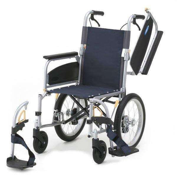 日進医療器 介助式車いす NEO-2βW 肘跳ね上げ 座幅40cm 介助者用ブレーキ ノーパンクタイヤ 背折れ 折りたたみ 【法人様送料無料】