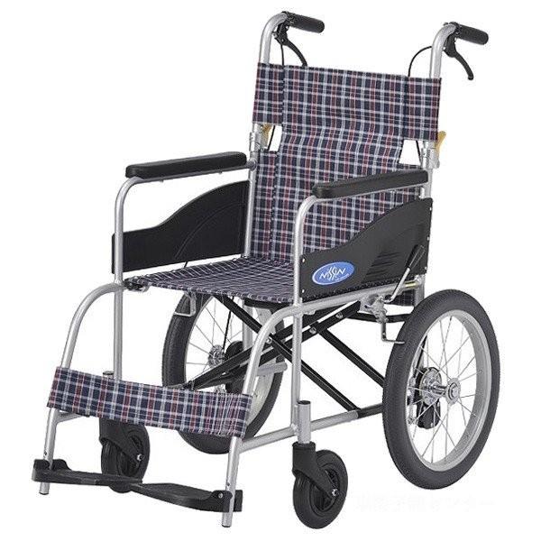 日進医療器 介助式車いす NEO-2 スタンダードタイプ 座幅40cm 介助者用ブレーキ ノーパンクタイヤ 背折れ 折りたたみ リーズナブル【法人様送料無料(一部除く)】