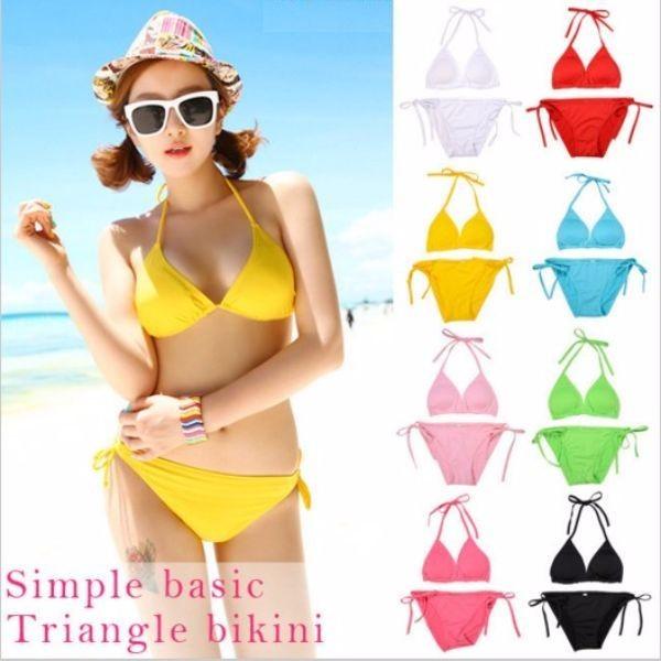 水着 三角ビキニ シンプル 無地 サマーカラー レディース Jb2151 ショッパーズla 通販 Yahoo ショッピング
