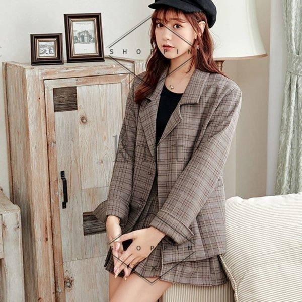 セットアップレディース10代代高校生中学生ガーリー制服風コーデチェック柄ジャケットプリーツミニスカート大きいサイズ4698 Pbbcb Shoppin 通販 Yahoo ショッピング