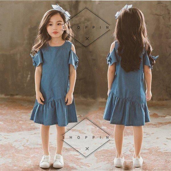 子供ワンピース 肩出しワンピース 子供服 女の子 ストライプ フレアワンピース ミディアム丈 ドレス 肩だし 肩見せ Aライン 夏服 発表会 入園式 Pbf3 Shoppin 通販 Yahoo ショッピング