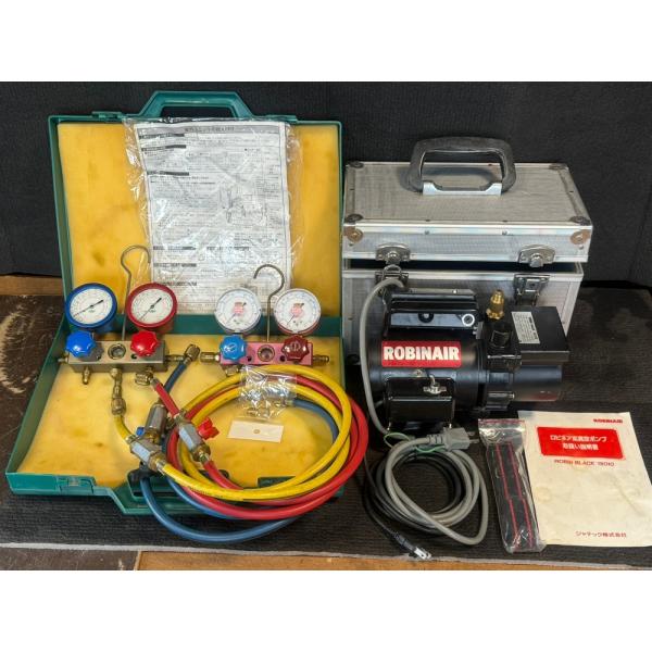 引き取り限定 配送不可 徳島 名西郡 直接取引 現物確認 現状渡しR410A マニホールド ゲージ HA-R20 ジャンク 低ロスホース チャージホース5/16 1/4 SAE UNF7/16-20 変換アダプタ 冷媒 真空引き ガスチャー...