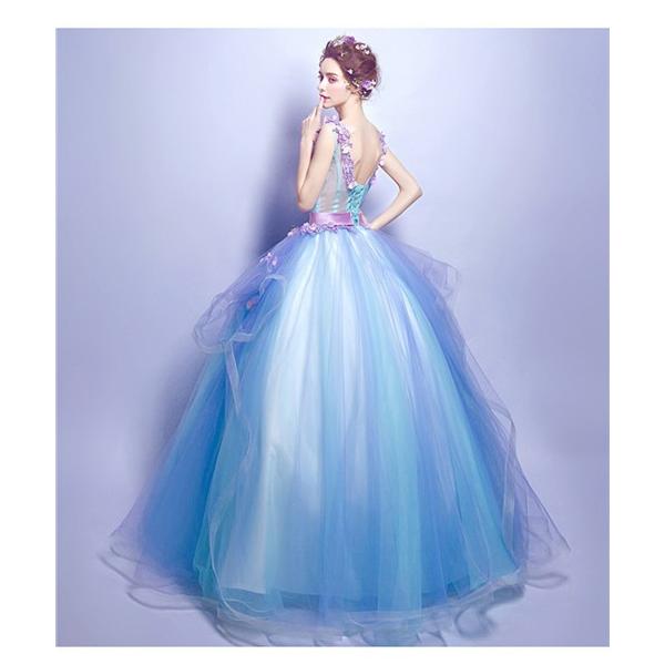 ウェディングドレス 花の妖精風 ロングドレス 2タイプあり
