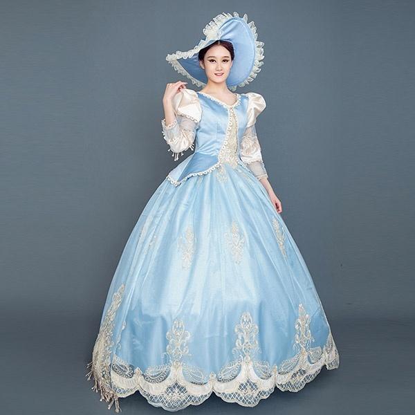 最も優遇 袖あり長袖 中世ヨーロッパ お姫様ドレス 貴族ドレス ロングドレス レース イベント オペラ 声楽 ゴージャス 舞台衣装 演奏会 帽子付き Vネック ドレス ダンス衣装 サイズ M Www Auschule S Schule Bw De