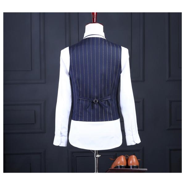 ダブルブレスト ピンストライプ スリーピース 2つボタンスーツ