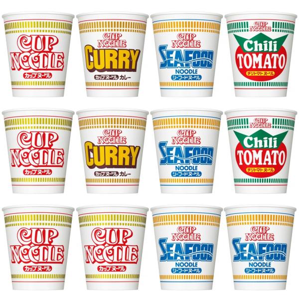◆カップヌードルの定番味種、4種類のセットです。 ◆セット内容:カップヌードル×4個、カップヌードルシーフード×4個、カップヌードルカレー×2個、カップヌードルチリトマト×2個 合計12個セット ◆「今日はどれ食べるよう」 選べるおいしさ、...