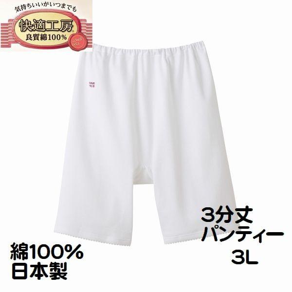 ２枚組 3L グンゼ 婦人 肌着 ３分丈パンティー パンツ 3L 快適工房 レディース インナー 肌着 綿100％ 日本製 3063
