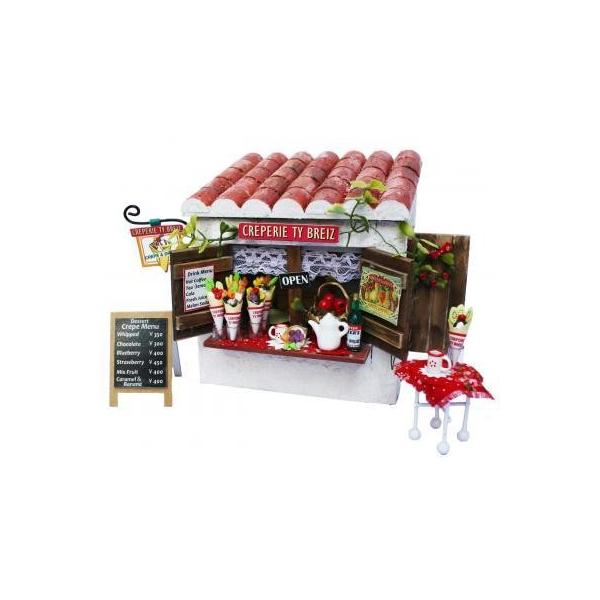 コテージキット / クレープ屋ヨーロッパのお店をイメージした土壁や屋根など、製作過程を楽しんで頂けるコテージキットです。クレープは１つ１つ手作りでお楽しみ頂けます！完成サイズ：Ｗ135×Ｄ105×Ｈ145こちらの商品は完成品を掲載しておりま...