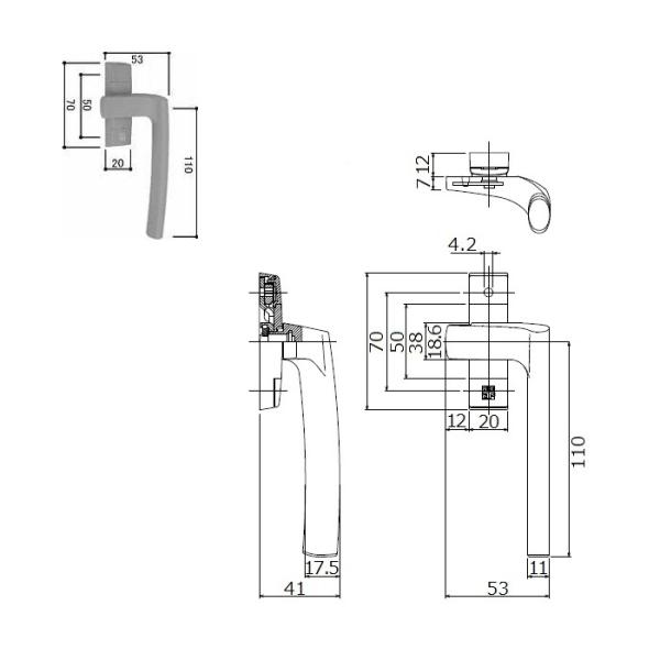 YKK-AP�@�����ށ@�J�����b�`�n���h��(�O�ύ��݌��p)�@�yHH2K33877�z