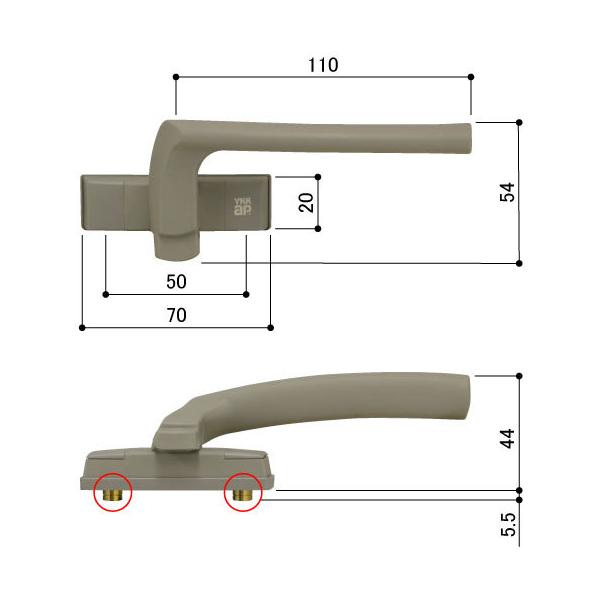 YKK-AP　窓部材　すべり出し窓(カムラッチハンドル)　【HH2K34497】