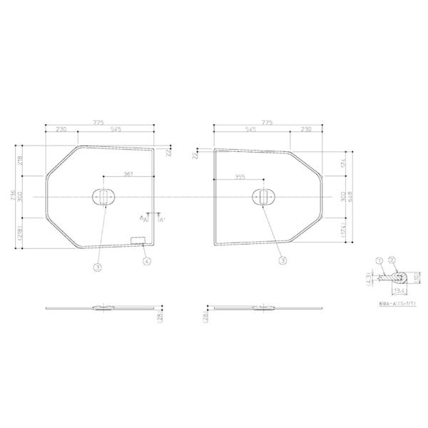 TOTO　風呂ふた　２枚割蓋　【AFEKK81046WWG3】
