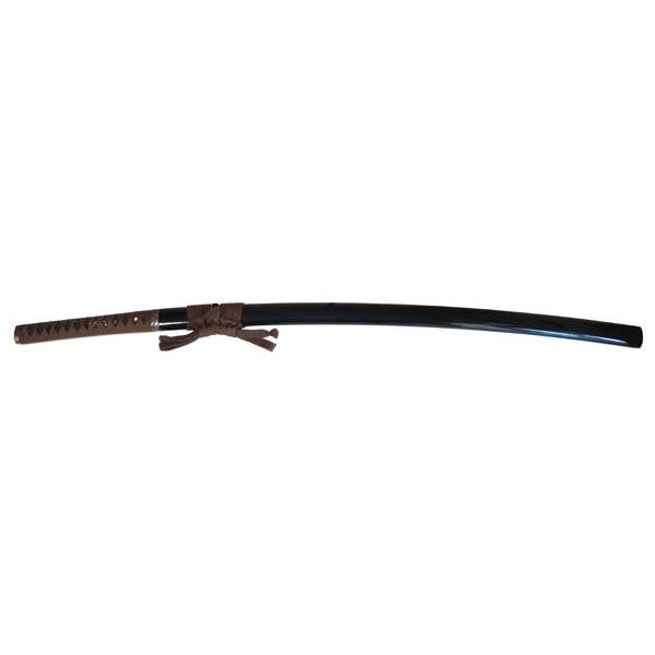 モ*ー様 模造刀 刀 約99cm 拵え 刀袋付き 刀装具 刀剣 Amazon.co.jp: 模造刀 美術刀 黒斬剣 大輪鍔 大刀 黒塗り刃紋無