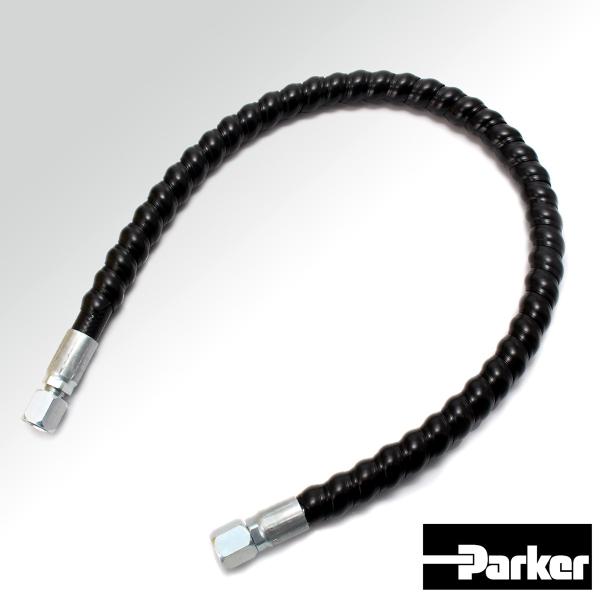 パーカー Parker 高圧 油圧ホース 1/4 (301-4) 全長2000mm 耐圧34.5Mpa/5000Psi 保護プラスチックスパイラルチューブ付 GZ146 :GZ146