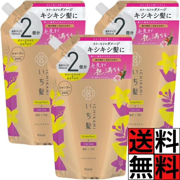 いち髪 シャンプー 詰め替え ダメージリペア カラーケア 大容量 ノンシリコン アミノ酸  ヘアケア ダメージケア 予防 色落ち 防止 毛先 キシキシ 髪の毛 ツヤ …