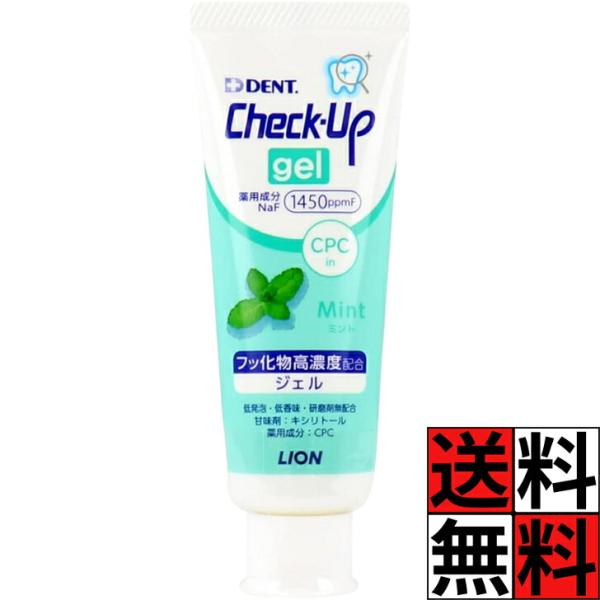 チェックアップ 歯磨き粉 ミント ジェル 研磨剤 ライオン歯科材 ライオン フッ化物 配合 低発砲 低研磨 高濃度 フッ素 キシリトール 虫歯 むし歯 口腔内 1450F…