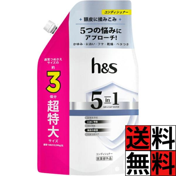 h&s コンディショナー 詰め替え 大容量 特大 5in1 かゆみ フケ 頭皮 におい フケ 乾燥 ベタつき 汗 スッキリ 爽快 洗浄 さわやかな フローラル ラズベリー…