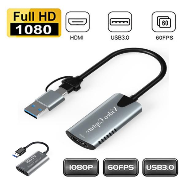 【1080P 60fpsに更新され】HD解像度ビデオ録画とストリーミングの高品質体験を保証するために、USB 3.0インターフェイスを採用し、1080p/60fpsの高品質で録画できます。最大入力解像度：3840x2160 @ 60Hz、最...