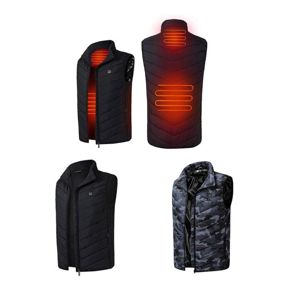 ※商品ヒーターの画像はイメージです、9箇所電熱ベストは9枚ヒーターではございません。背部は大きなヒーターがありまして4エリア、8エリアより発熱面積が大きいです。※環境温度よりベストが届く後反応が遅い可能性がございます、その場合何回ボタン押し...