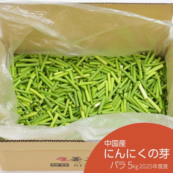 にんにくの芽を使いやすい約5cmサイズにカットしました。1箱に5kg入っています。にんにくの芽は、にんにくより匂いが控えめで刺激も弱いとされています。また、ビタミンB1の働きを持続させるアリシンが含まれていて、疲労回復・冷え対策に適した食材...