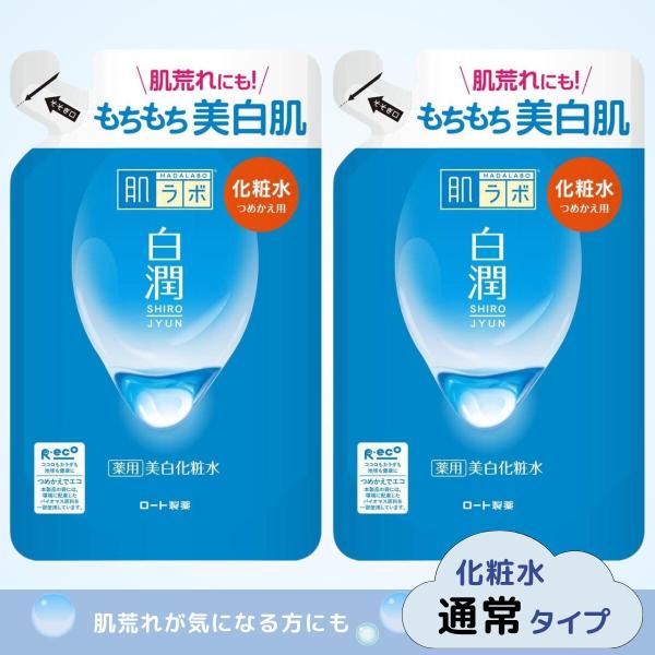肌ラボ 白潤 薬用美白化粧水 詰め替え 170ml 2袋セット 通常タイプ 医薬部外品 無香料 無着色 シロジュン ロート製薬