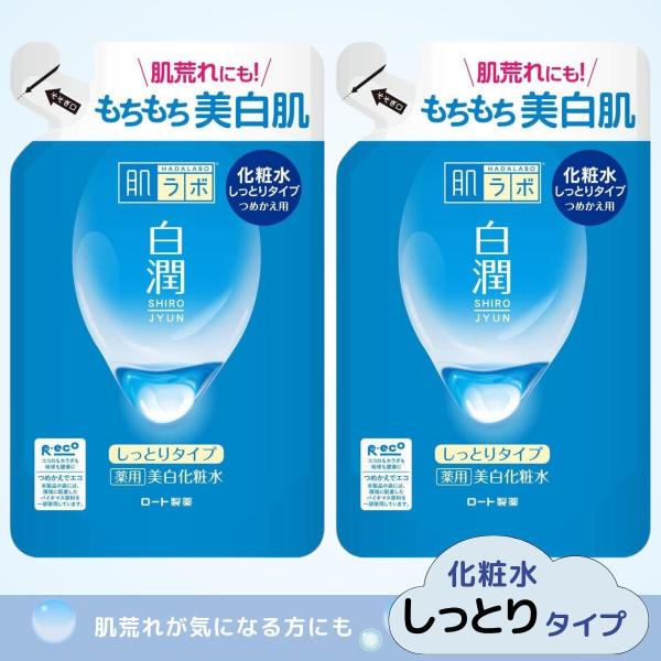 肌ラボ 白潤 薬用美白化粧水 詰め替え 170ml 2袋セット しっとりタイプ 医薬部外品 無香料 無着色 シロジュン ロート製薬