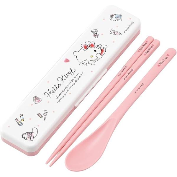 箸 スプーン セット 弁当 サンリオ ハローキティ 18cm 食洗機 保育園 入園準備 幼稚園 コンビセット CCS3SAAG-A スケーター Skater お花見 新生活