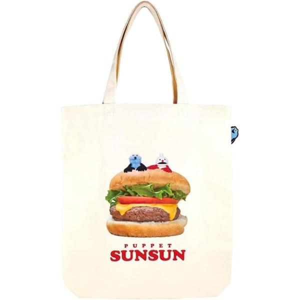 SNSで人気のキャラクター[パペットスンスン]グッズにまたまた可愛いnewアイテム登場こちらはA4サイズの書類もすっぽり入るデイリーユースな[トートバッグ]内側にもポケットが付いています普段使いや旅行のサブバッグなどでじゃんじゃん使っちゃお...