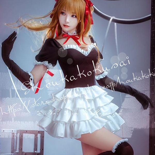 新世紀エヴァンゲリオン風 明日香 EVA惣流・アスカ・ラングレー lolita 劇場版 コスプレ衣装 ウィッグ靴 cosplay ハロウィン仮装 変装  撮影 祭り