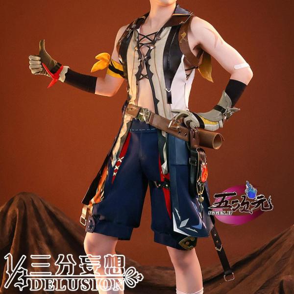 三分妄想 原神 コスプレ ベネット 衣装 ※ ウィッグ 靴 追加可能