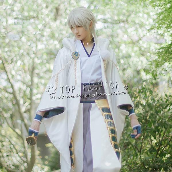 刀剣乱舞 風 鶴丸国永 コスプレ 衣装 ウィッグ 靴 武器 刀剣乱舞 風 鶴丸国永 コスプレ 衣装 ウィッグ 靴 武器