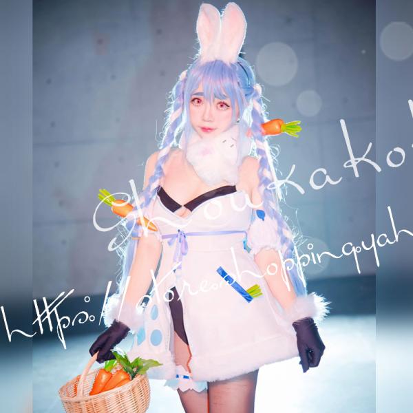 彩虹社 兎田ぺこら VTuber コスプレ衣装 ウィッグ cosplay ハロウィン クリスマス ステージ 仮装 イベント 学園祭 文化祭 漫遊展