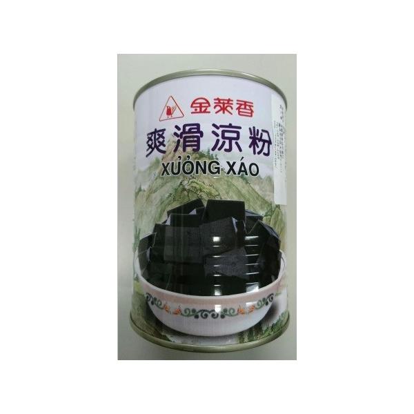 横浜中華街　金莱香　爽滑涼粉（ 仙草ゼリー）グラスゼリー　540g（缶）X　１缶、台湾名物、仙草を煮詰めて作ったゼリー♪