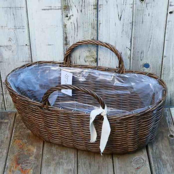 籐製ガーデニング用バスケット 籐 ピクニックバスケット トランク型 かご 籐かご 藤カゴ レジャー