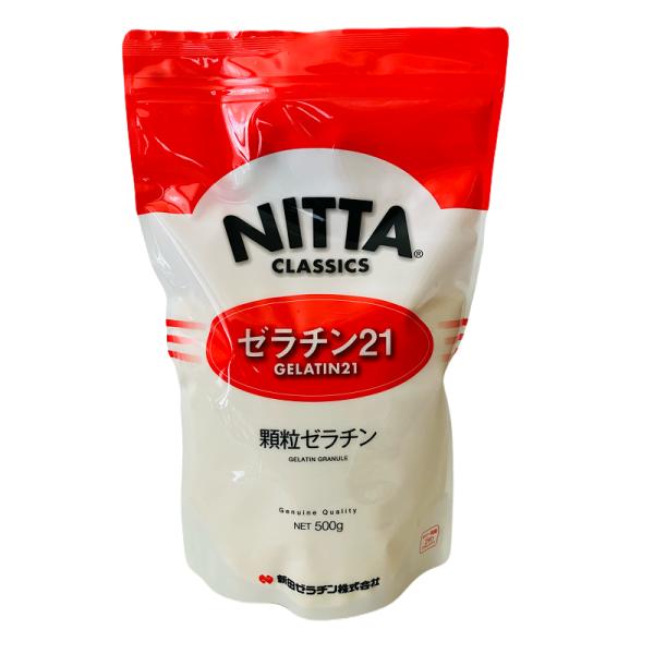 独自製法により、50℃程度の液体に振り入れて直接溶ける顆粒タイプです。においが極めて少なく無色透明。顆粒ゼラチンの最高級品です。■名称：ゼラチン■原材料名：ゼラチン（国内製造）■内容量：５００ｇ■保存方法：高温多湿・直射日光を避け、常温で保...