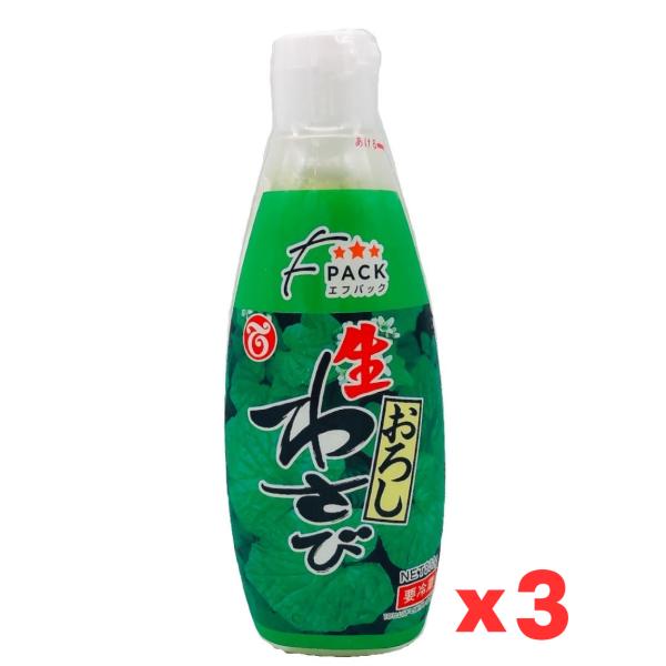■名称：加工わさび ■お届け内容：３００ｇ×３本 ■原材料名：本わさび（中国）、西洋わさび、植物油脂、食塩、コーンスターチ／環状オリゴ糖、ソルビット、pH調整剤、香辛料抽出物、調味料（アミノ酸等）、増粘剤（キサンタンガム）、ビタミンC、着色...