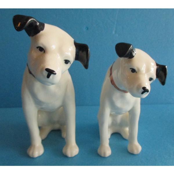 ビクター　ニッパー犬　陶器製人形2体　VICTOR【中古品】