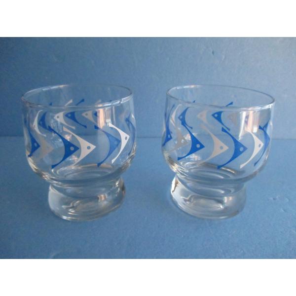 昭和レトロ　お魚柄グラス2個セット【中古品】