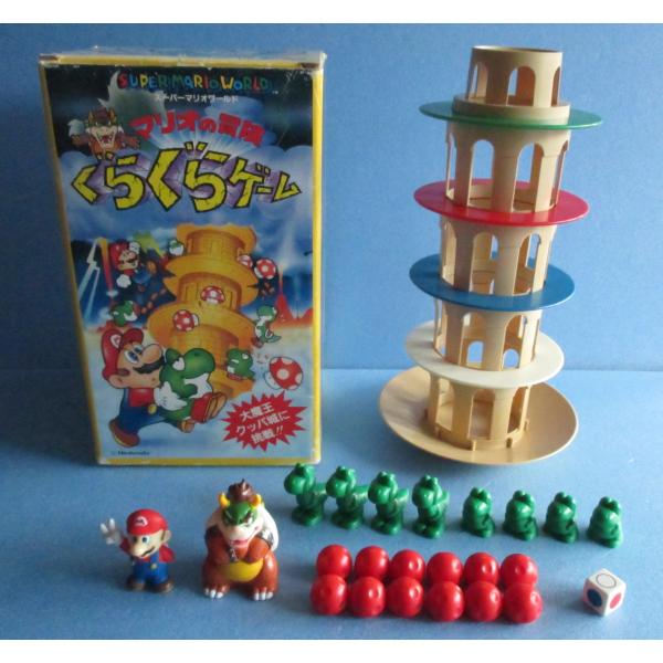 カワダ　マリオの冒険　ぐらぐらゲーム　スーパーマリオワールド　ソフビ付【中古品、欠品なし】